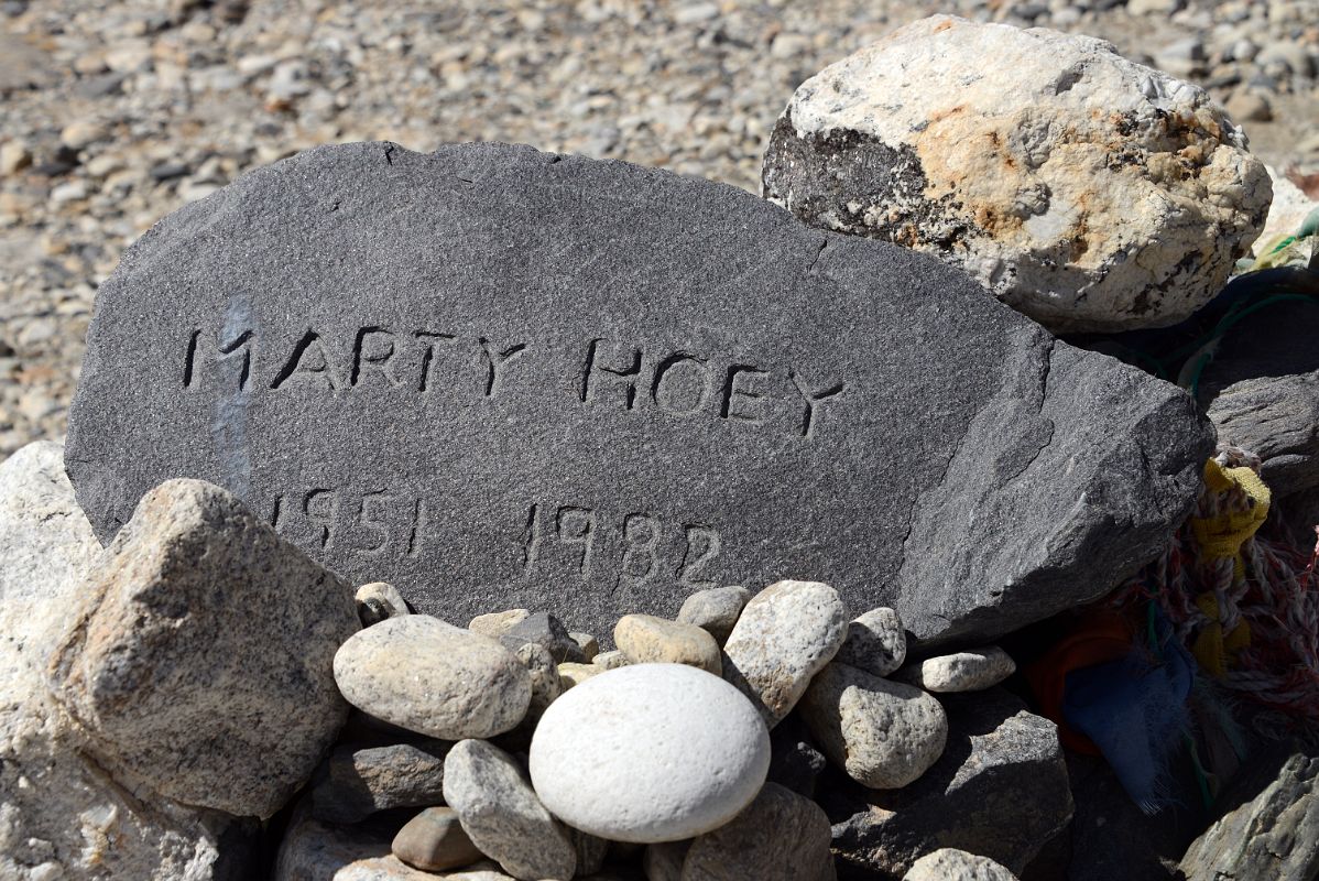 43 Marty Hoey Died May 15, 1982 Memorial At Hill Next To Mount Everest North Face Base Camp